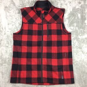 Smartwool Vest Mens Medium Full‎ Zip Merino Anchor Line Buffalo Plaid Outdoors